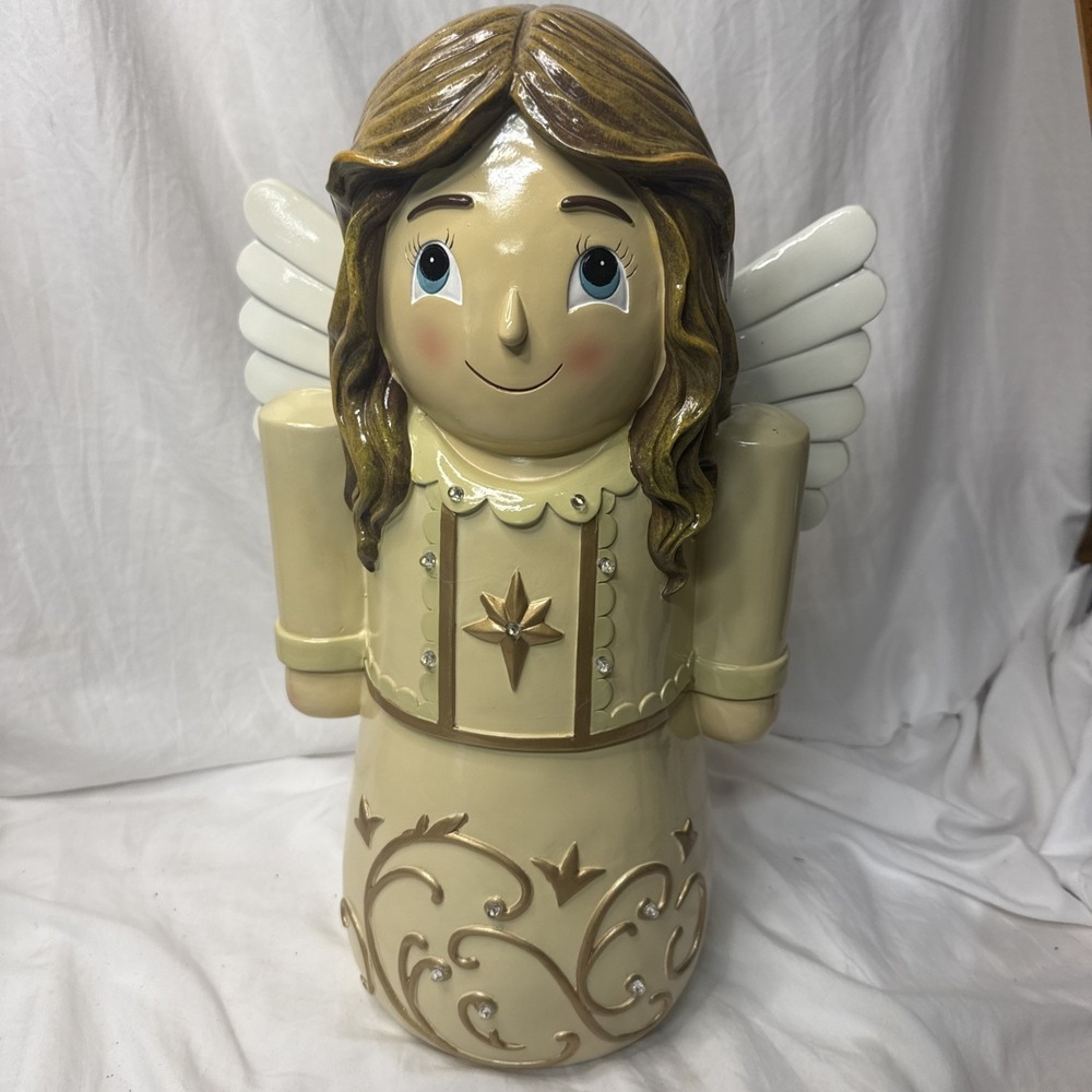 Charming Plow Hearth Lighted Angel Christmas Holiday Statue Resin Figure Whimsy
